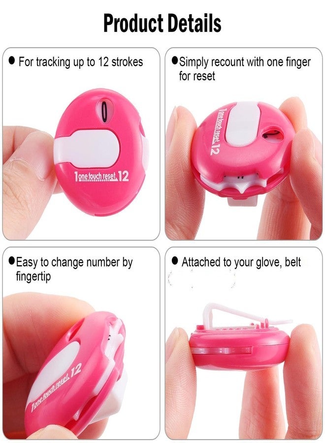 Frienda 4 Pcs Golf Score Counter 1.2 Inch Touch Reset Golf Stroke Counter Clicker with Clip Mini Compact Score Tracker Attachment for Women Men Golfers Scorekeeper Gloves - Image 3